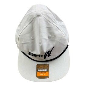 ESPN R-ACTIVE Richardson Hat One Size White‎ Logo Snapback Rope Adjustable